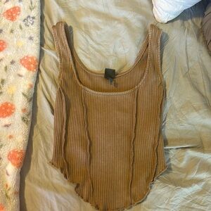 Wild fable tan cropped tank top